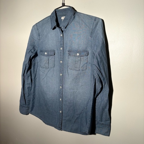 J. Crew Darted Chambray Button Down Top - Picture 1 of 7
